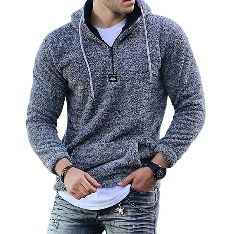 Fuzzy Sweatshirt With Stand-up Collar