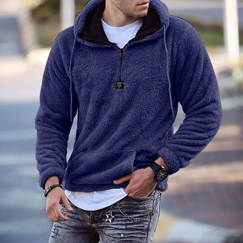 Fuzzy Sweatshirt With Stand-up Collar