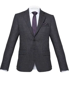 Grey/Violet "Stoffa" Wool Blazer by Bottoli