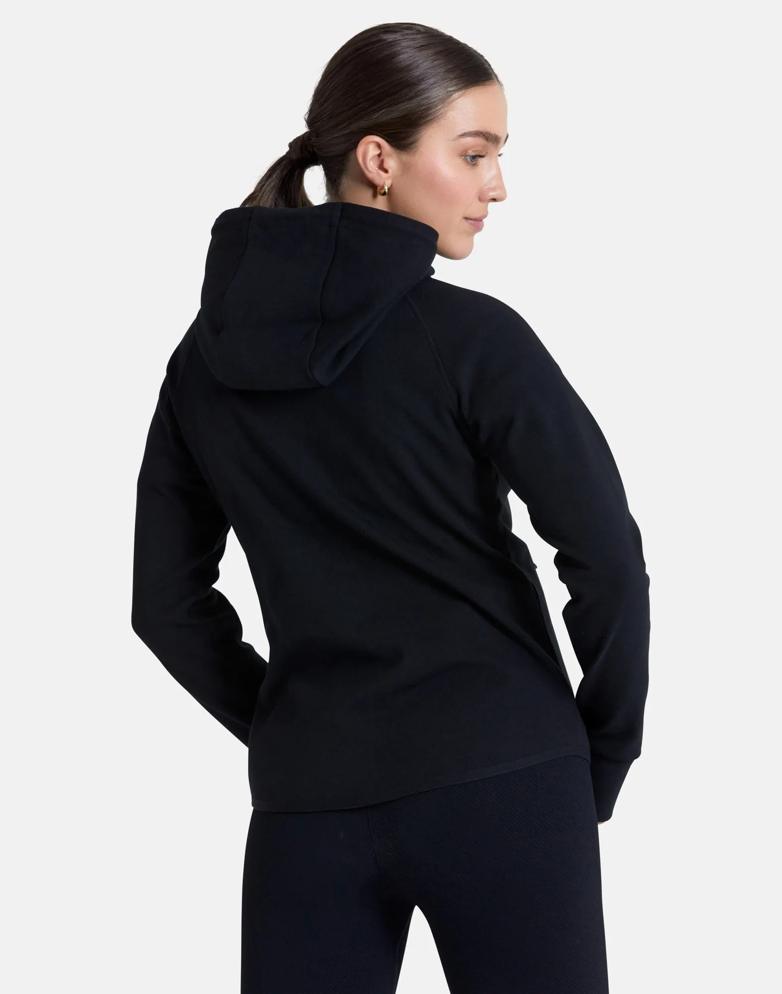 Gym Coffee Essential Zip Hoodie (Womens) - Black