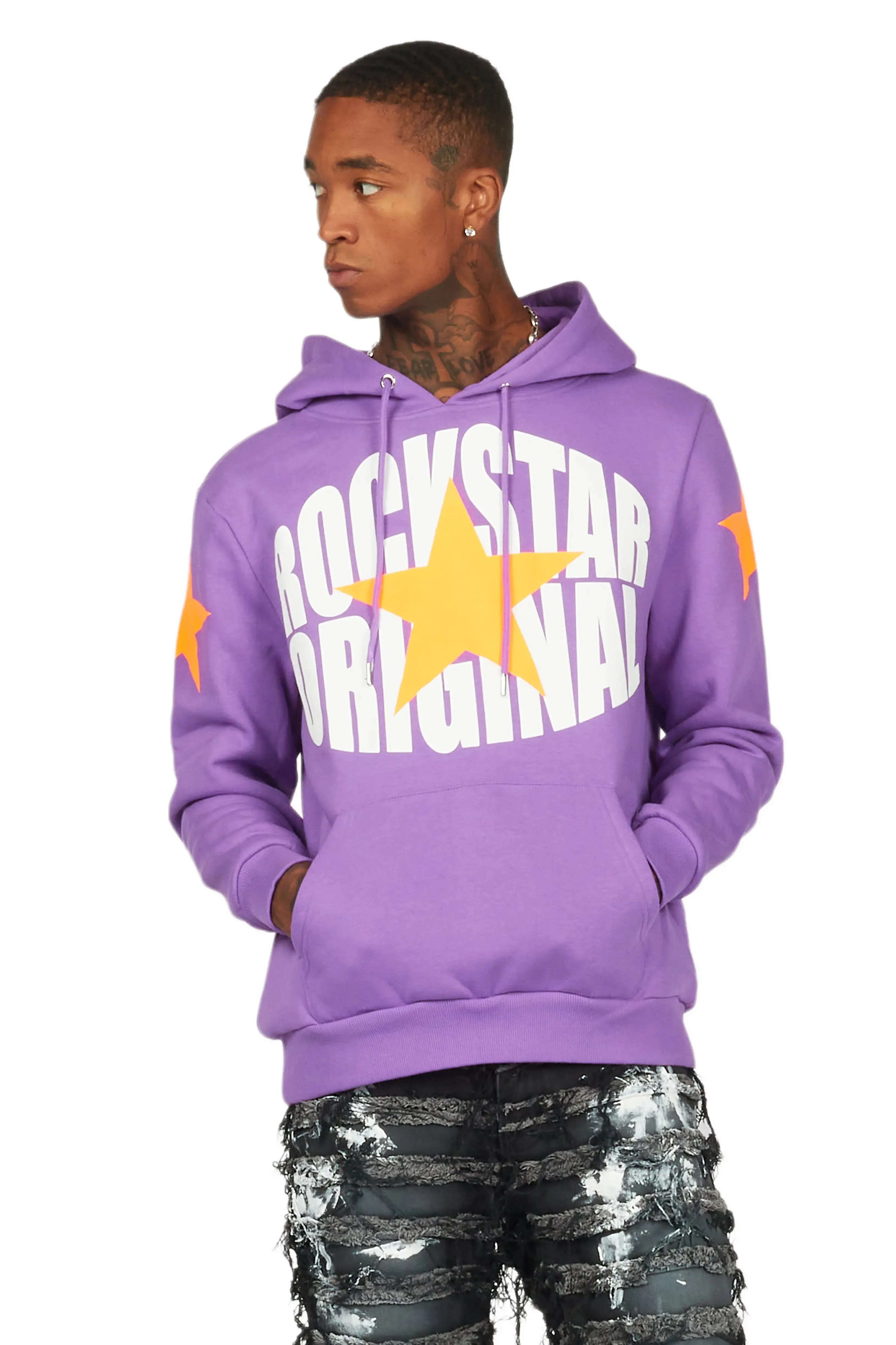 Hachi Purple/White Graphic Hoodie