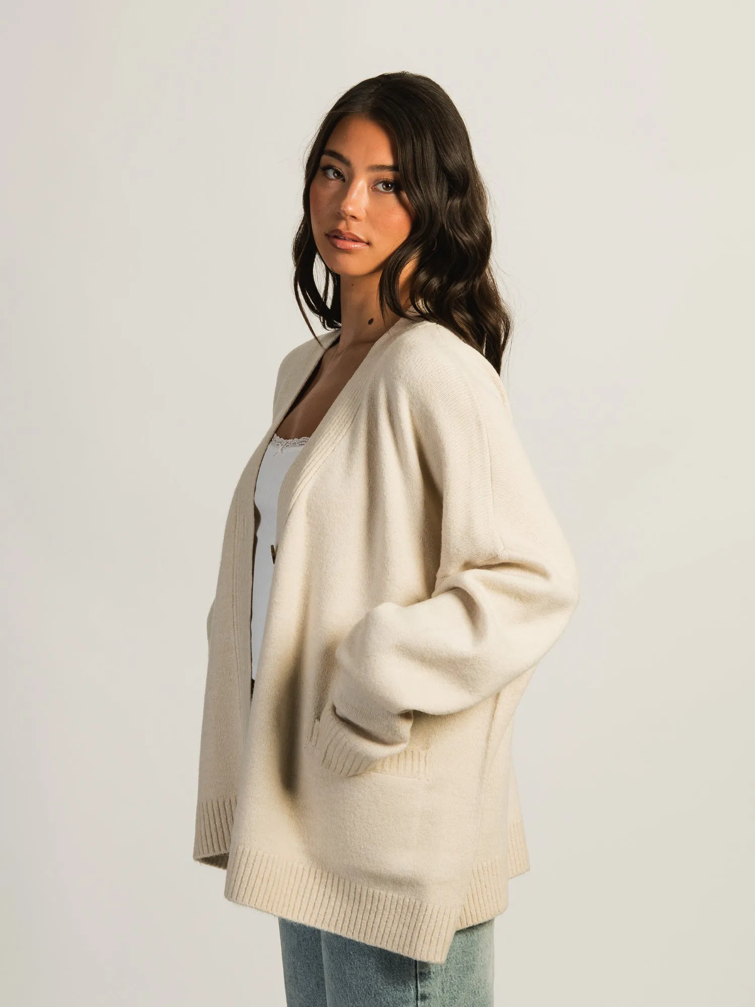 HARLOW HEATHER CARDIGAN - OATMEAL