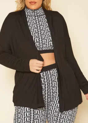 Hi Curvy Plus Size Women Open Front Casual Cardigan