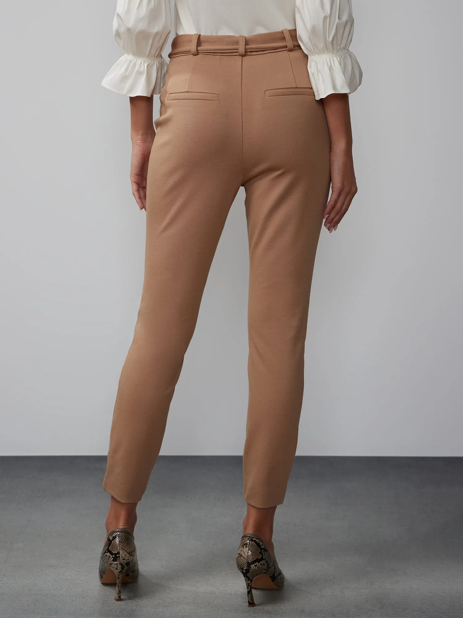 High Rise Belted Ponte Leggings