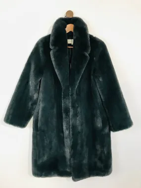 Hobbs Women's Faux Fur Overcoat Coat NWT | S UK8 | Green