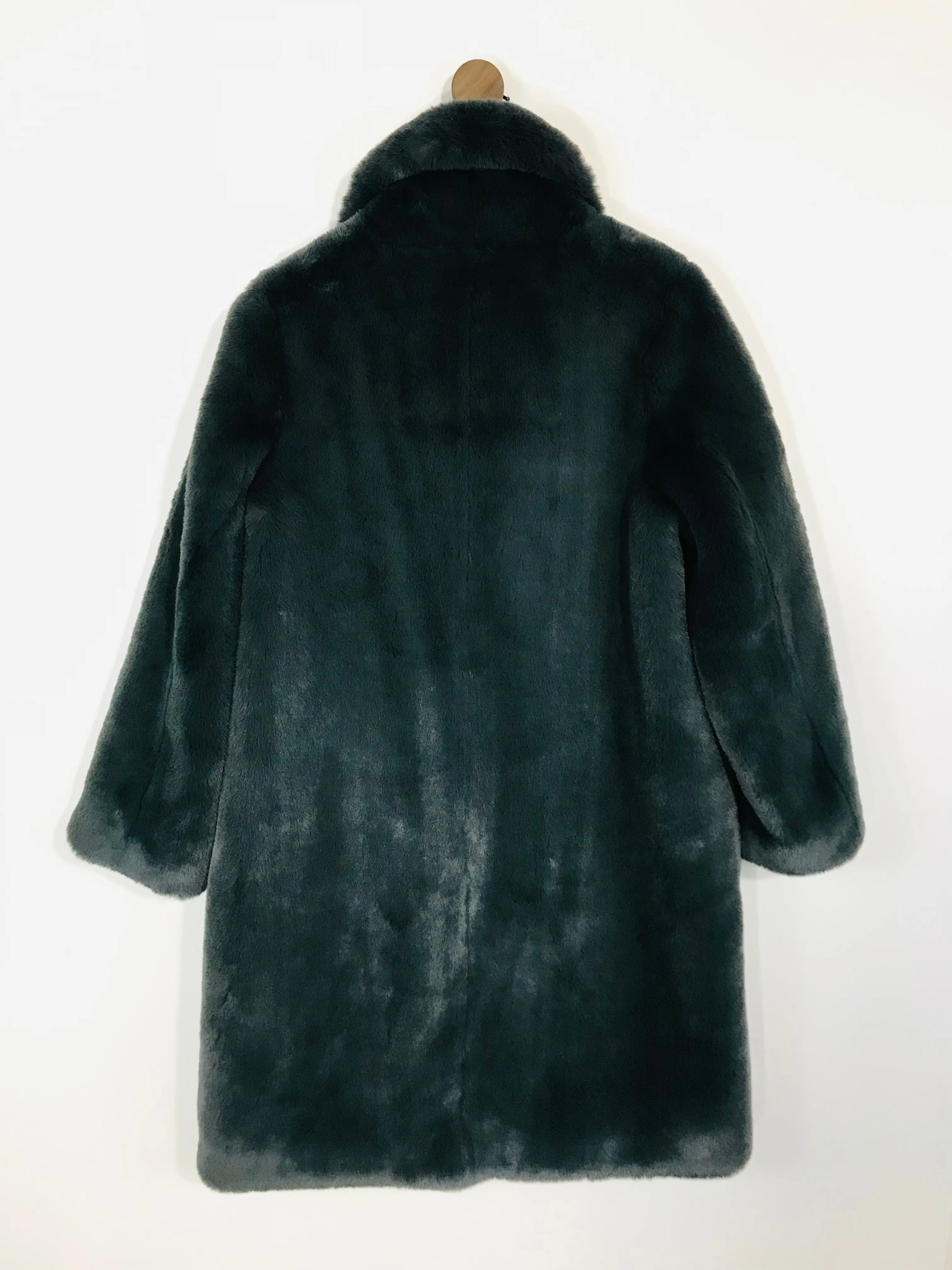 Hobbs Women's Faux Fur Overcoat Coat NWT | S UK8 | Green