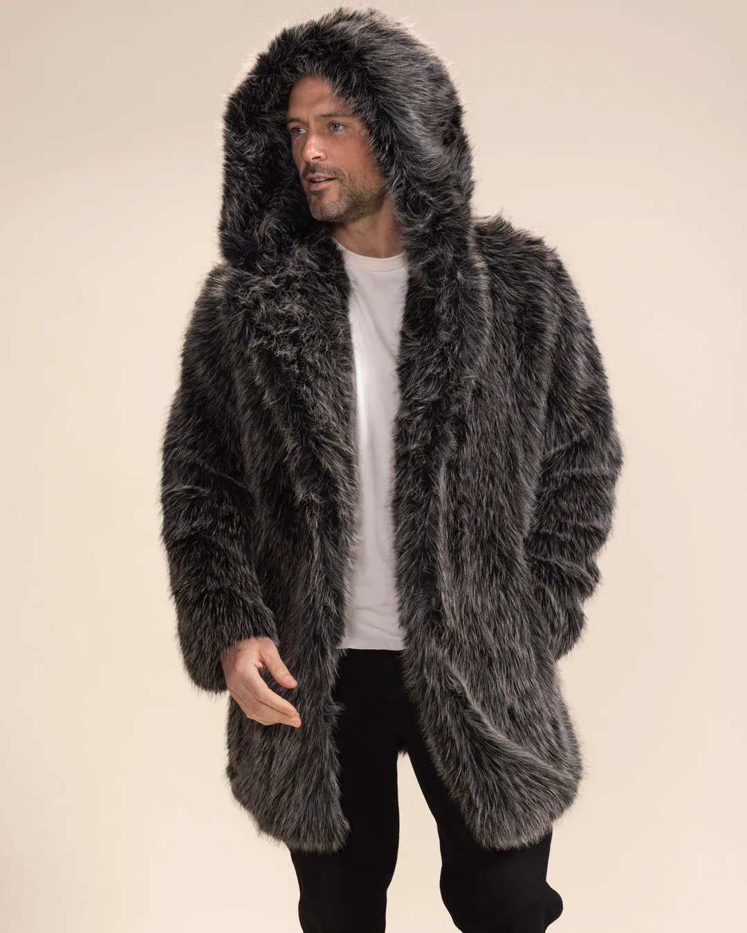 Hooded Men's Faux Fur Coat | Mackenzie River Wolf