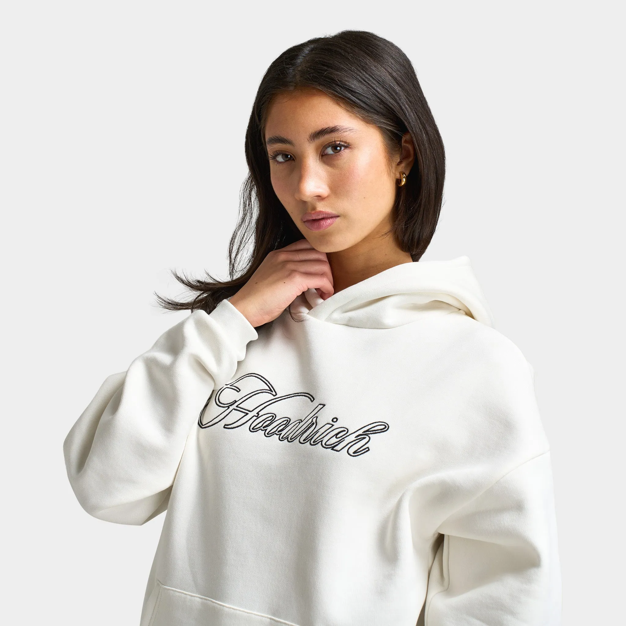 Hoodrich Women's Cherries Oversized Hoodie White Alyssum / Black