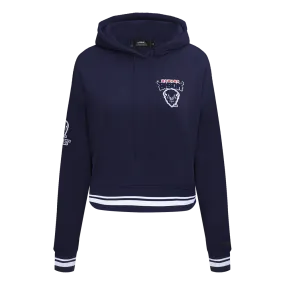 HOWARD UNIVERSITY CLASSIC WOMEN'S RIB CROPPED PO HOODIE (MIDNIGHT NAVY)