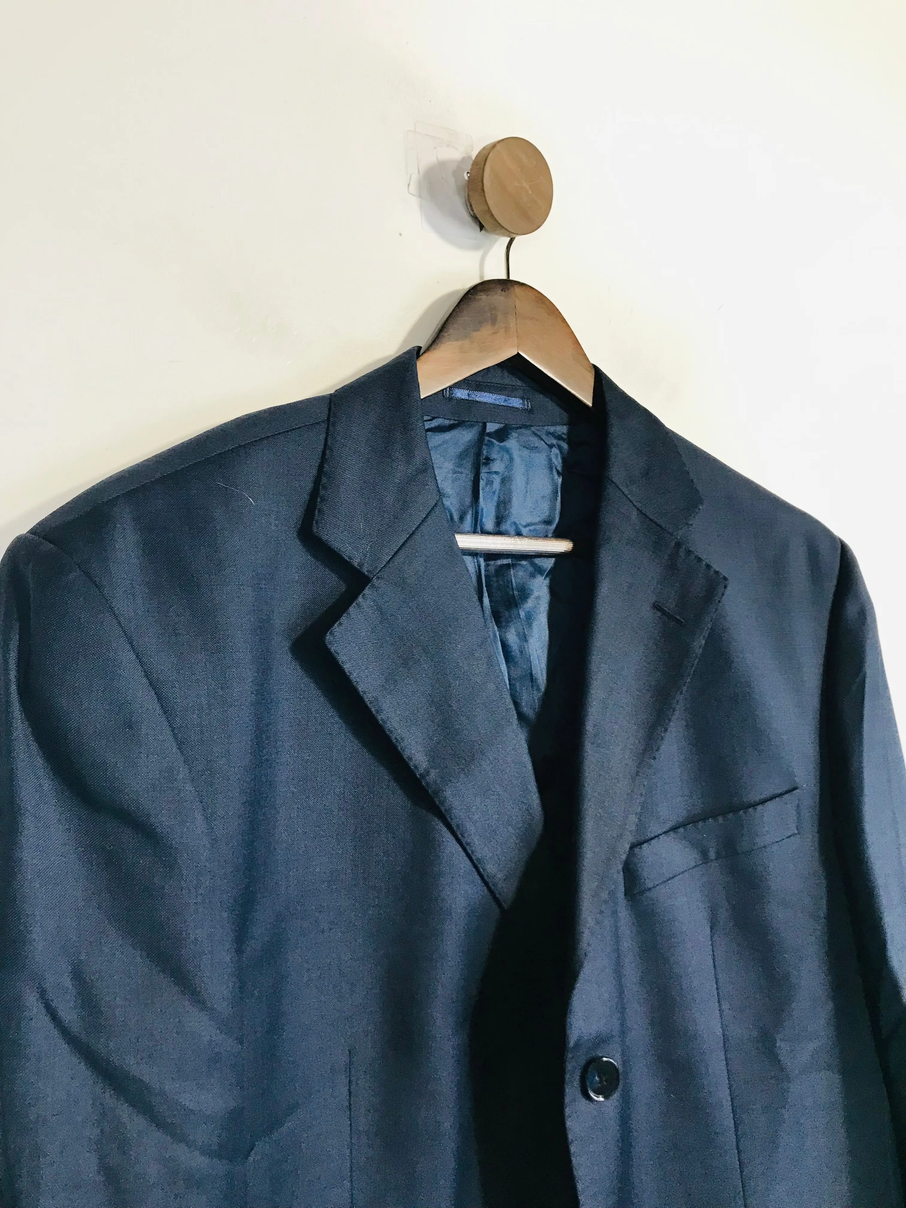 Jaeger Men's Wool Smart Blazer Jacket | 42 | Blue