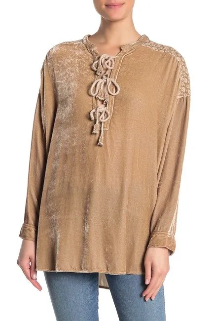 Johnny Was Halle Velvet Embroidered Blouse