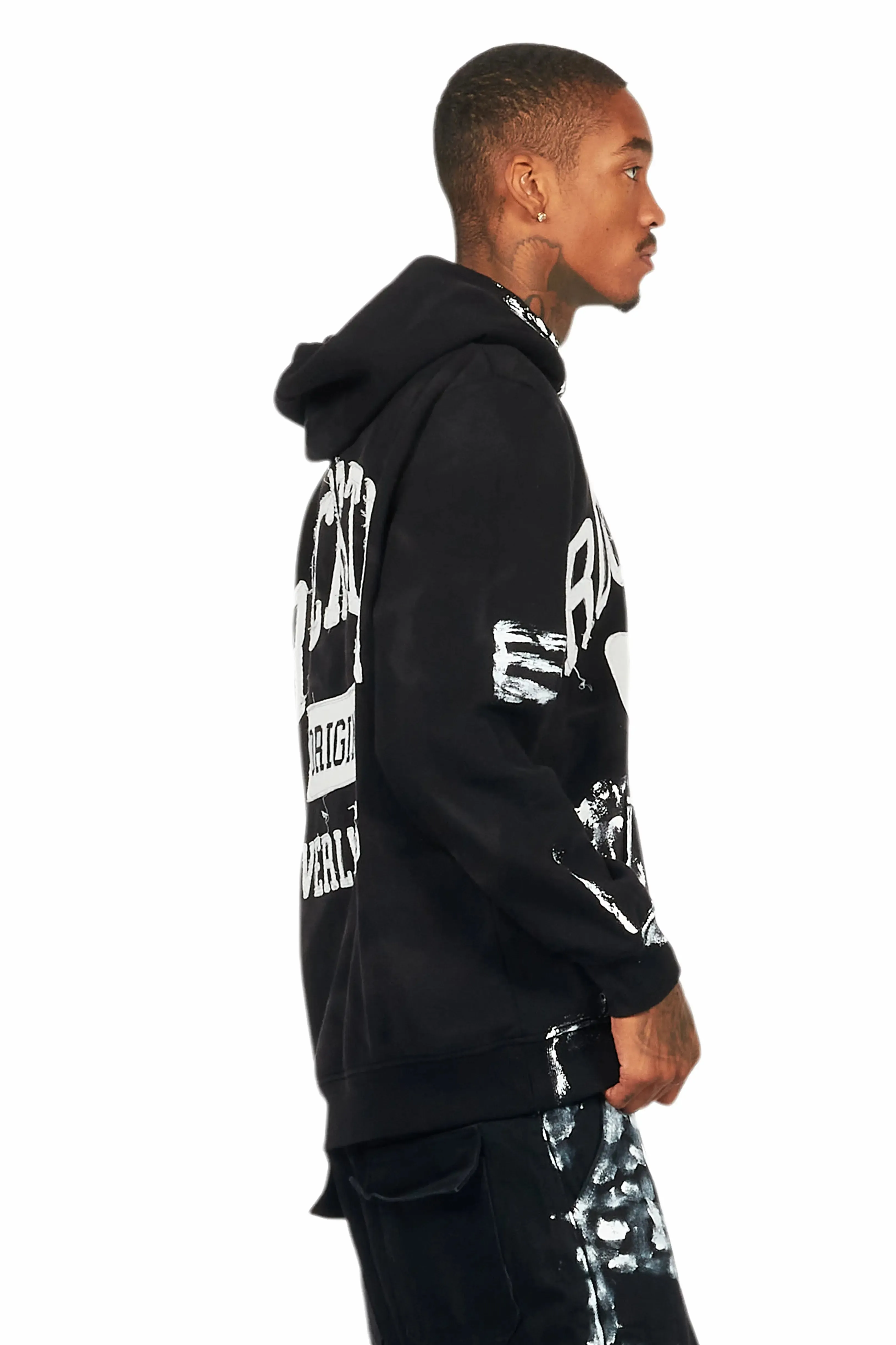 Karlo Black Graphic Painter Hoodie