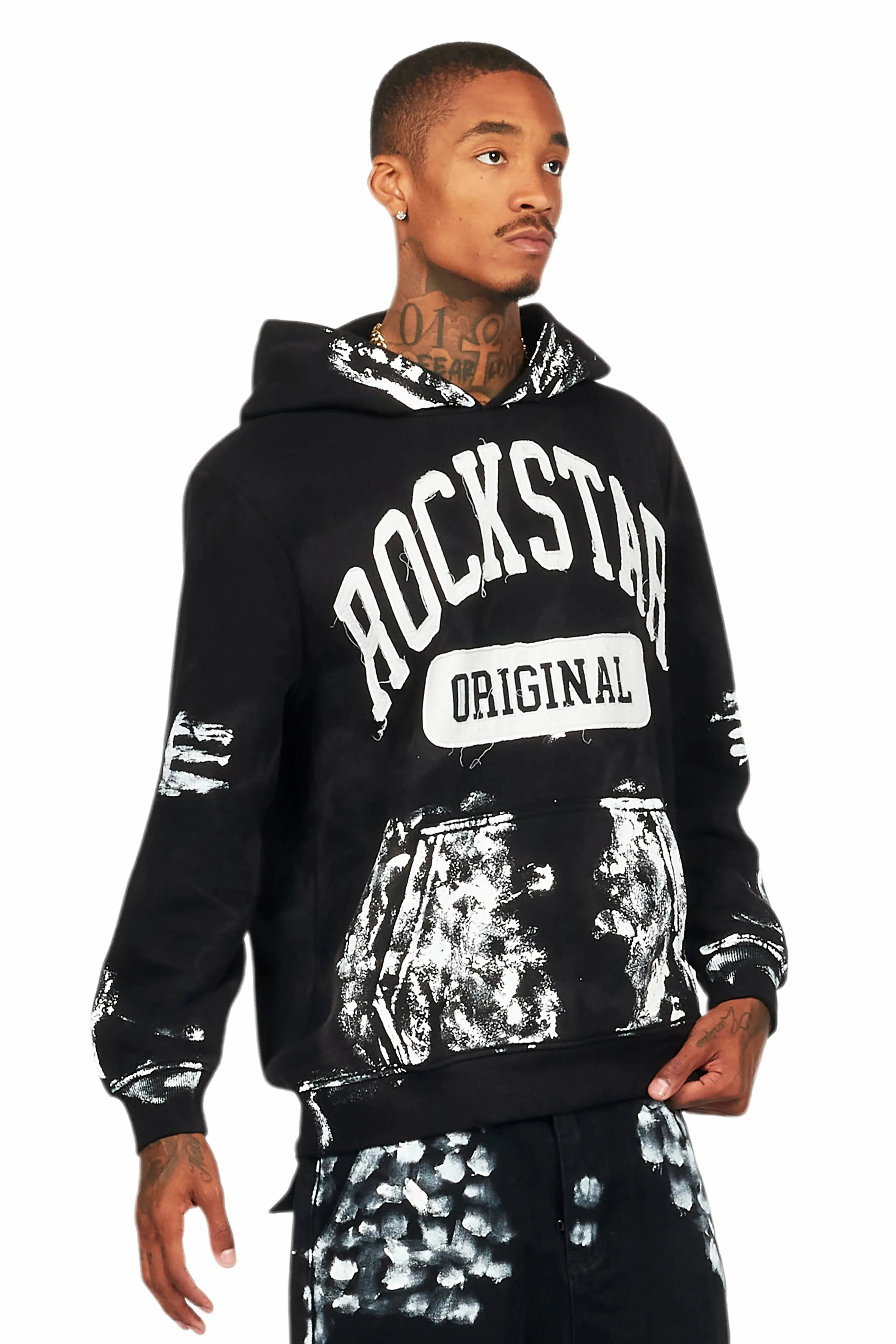 Karlo Black Graphic Painter Hoodie