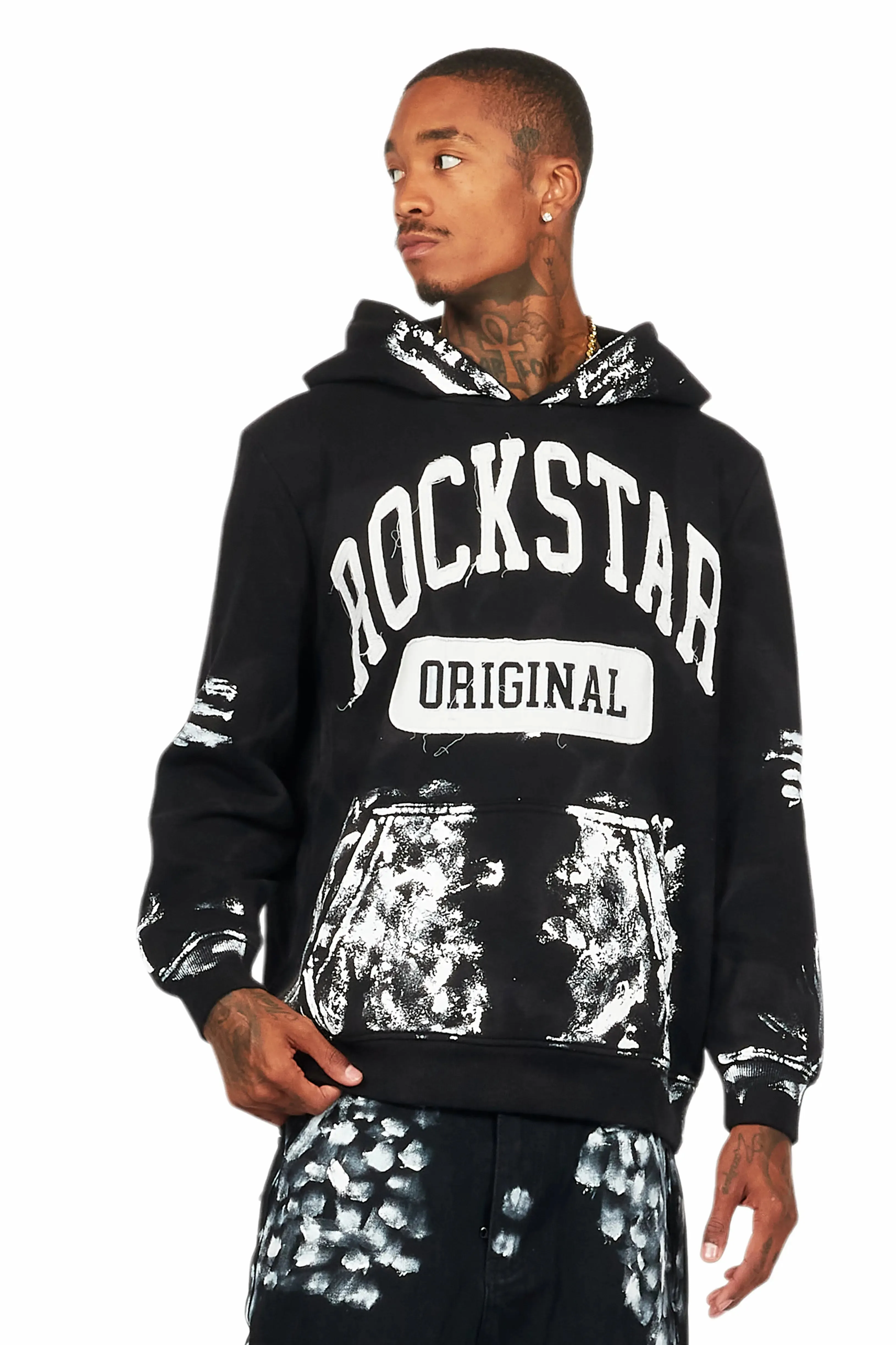 Karlo Black Graphic Painter Hoodie