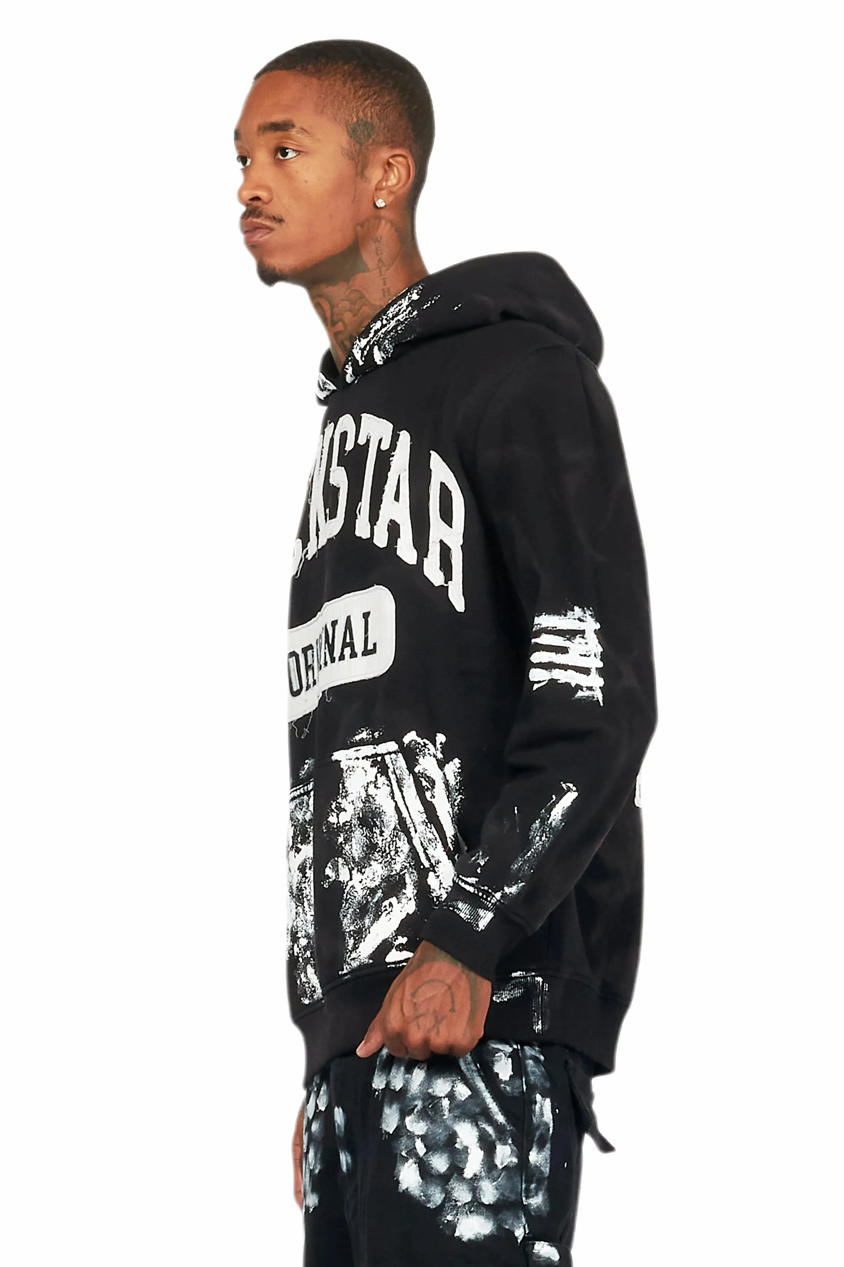 Karlo Black Graphic Painter Hoodie