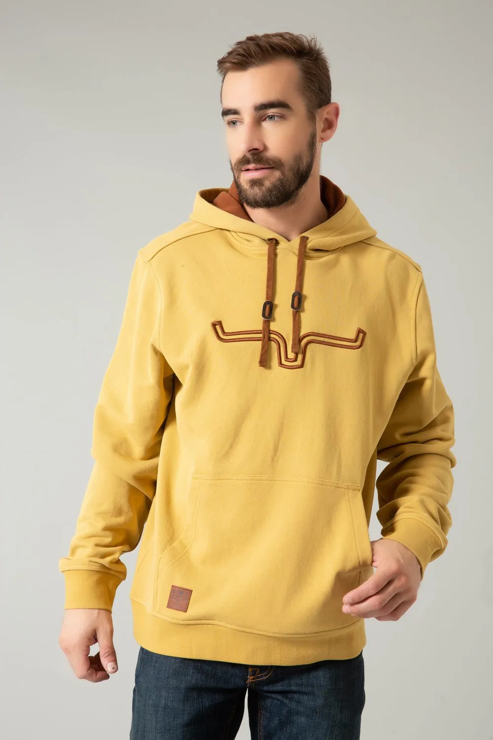 Kimes Ranch Mens Fast Talker Mustard 100% Cotton Hoodie