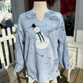 Kunky Frosty Snowman Tie Dye Pullover