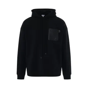 Logo Anagram Leather Patch Hoodie in Black