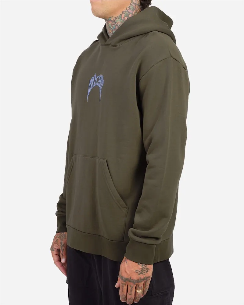 Lost Mayhem Bolts Heavy Hooded Sweatshirt-Dusty Olive