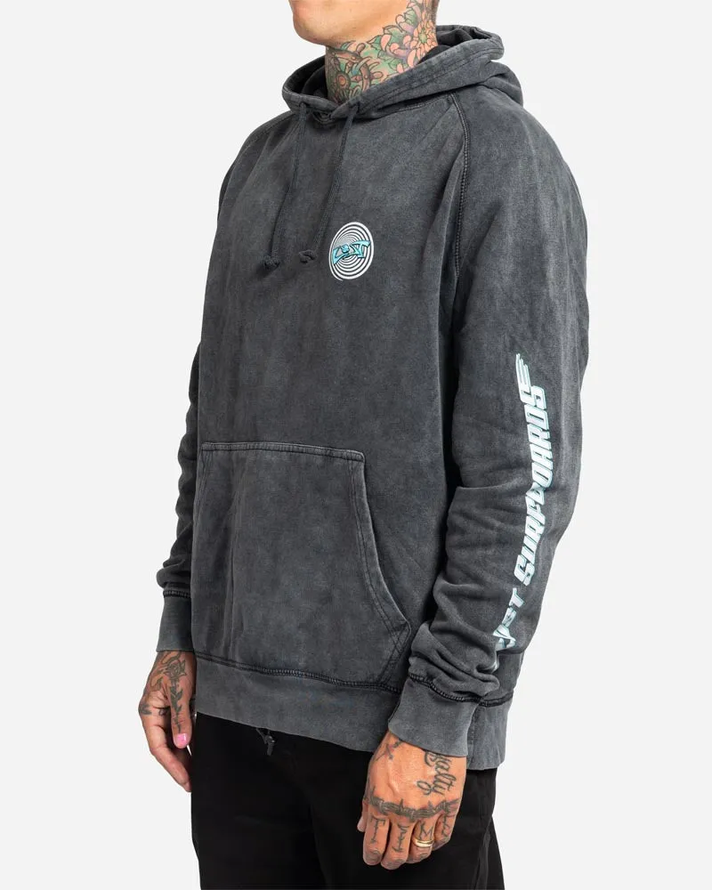 Lost Surfboards Raglan Hooded Sweatshirt-Vintage Black