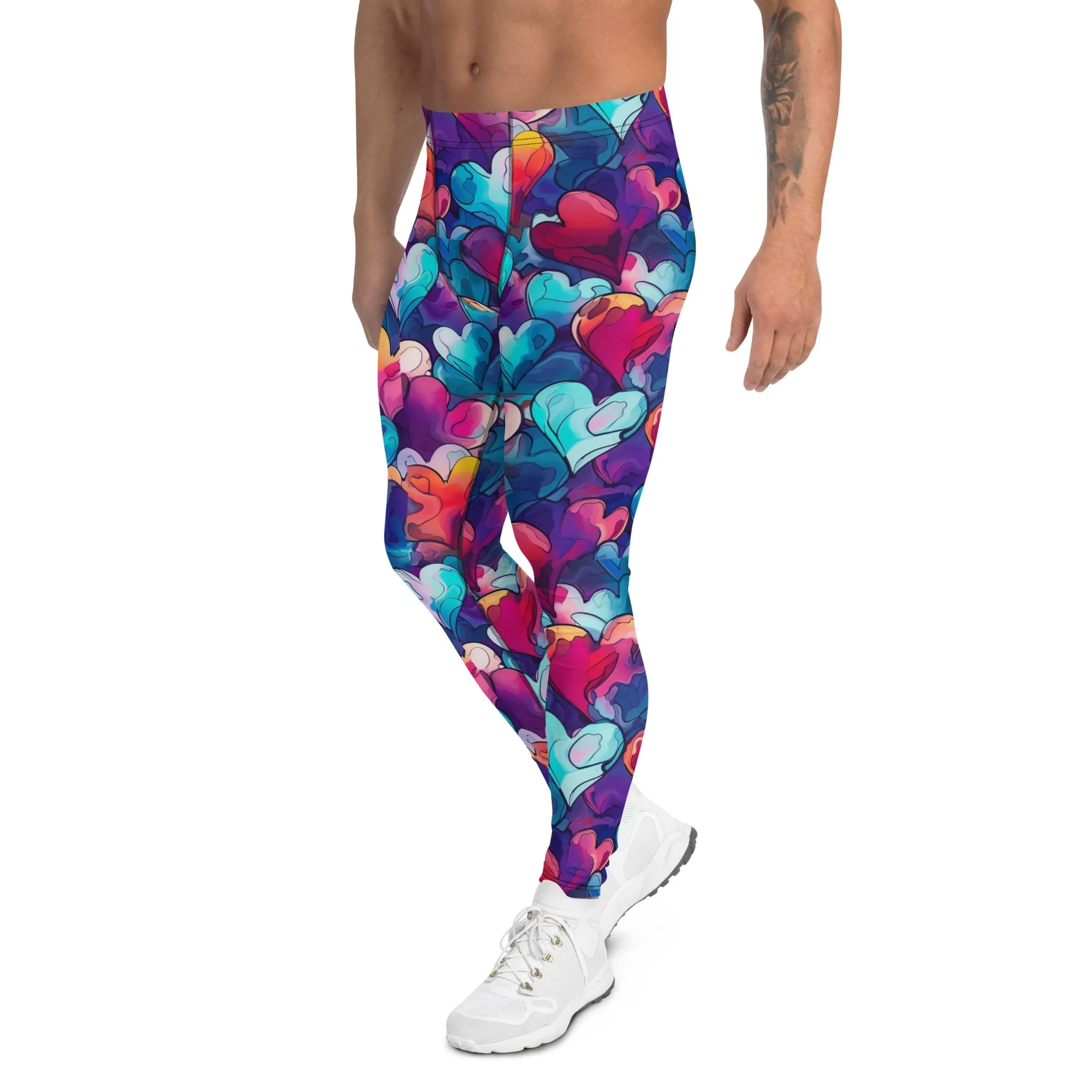 Men's Leggings, Valentines Day, Unusual Gifts for Him, Men's Party Pants, Festival Tights, Holiday Leggings, Men's Yoga Leggings