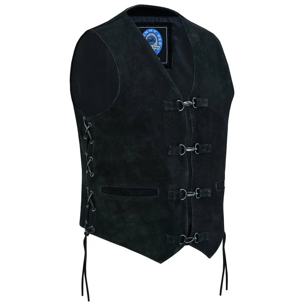 Men's Longreach Suede Biker Motorcycle Vest JRV10042