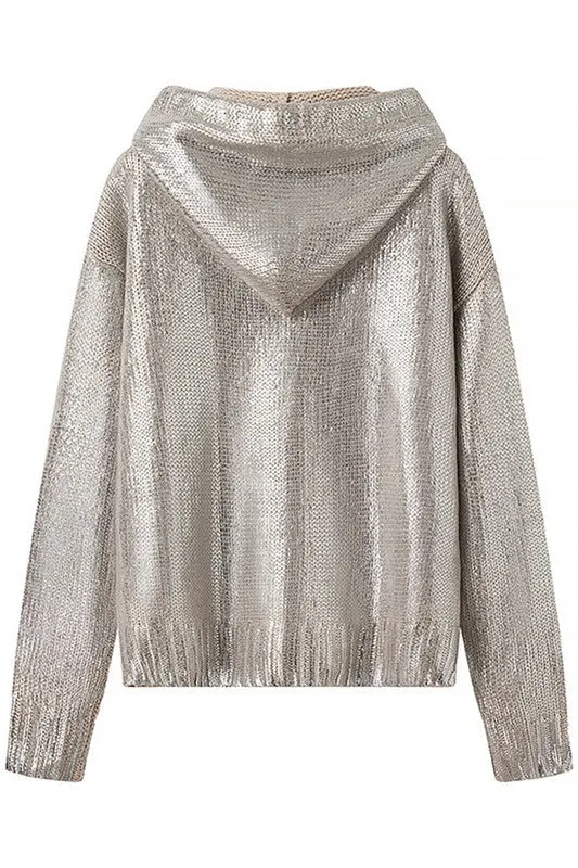 Metallic Sweater Hoodie