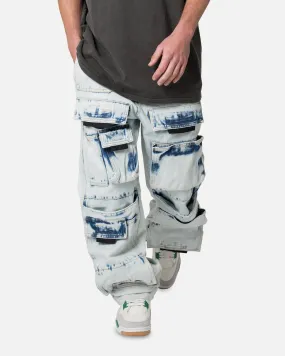 MNML Baggy Skater Cargo Denim Jeans Blue