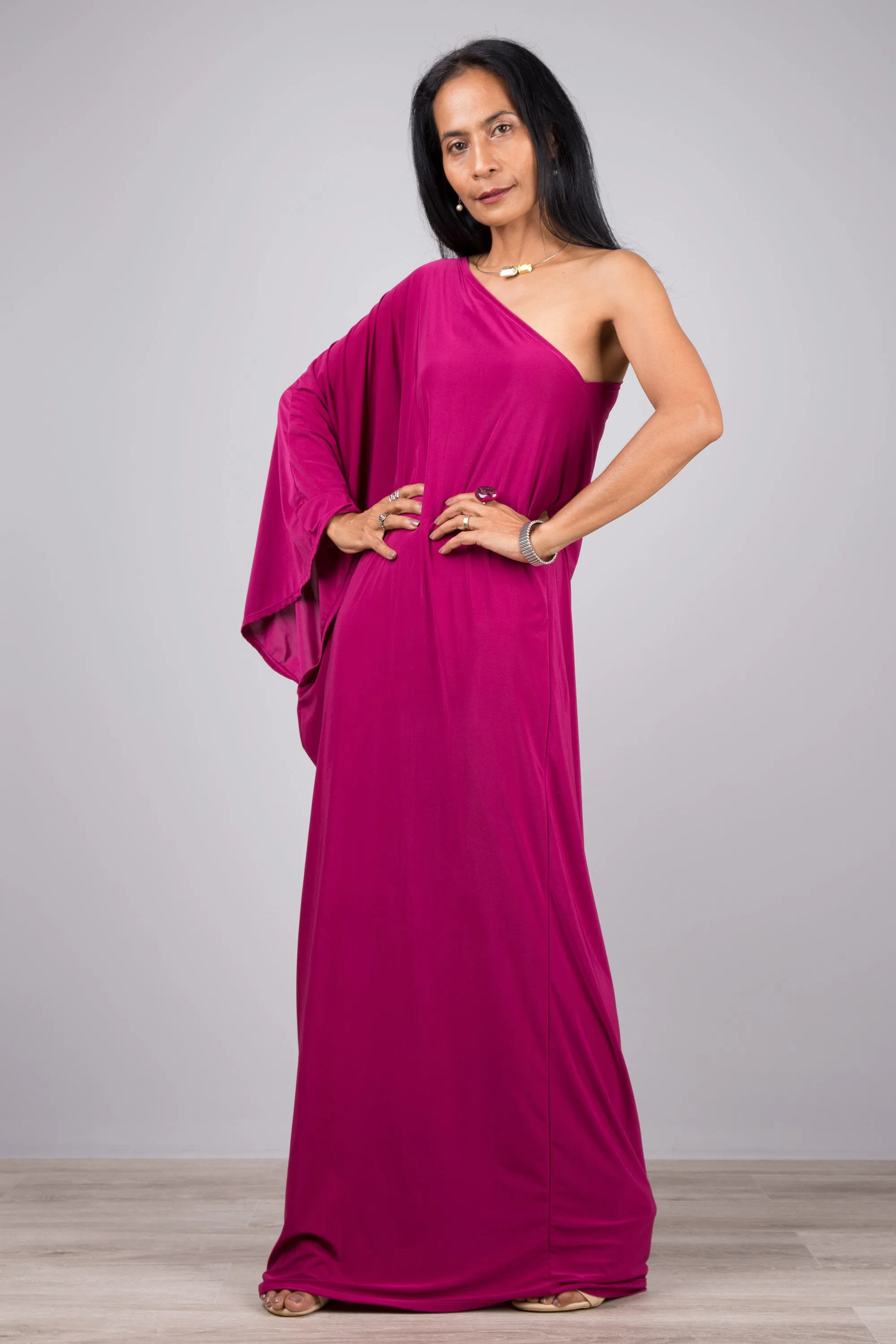 Mulberry Pink one shoulder dress