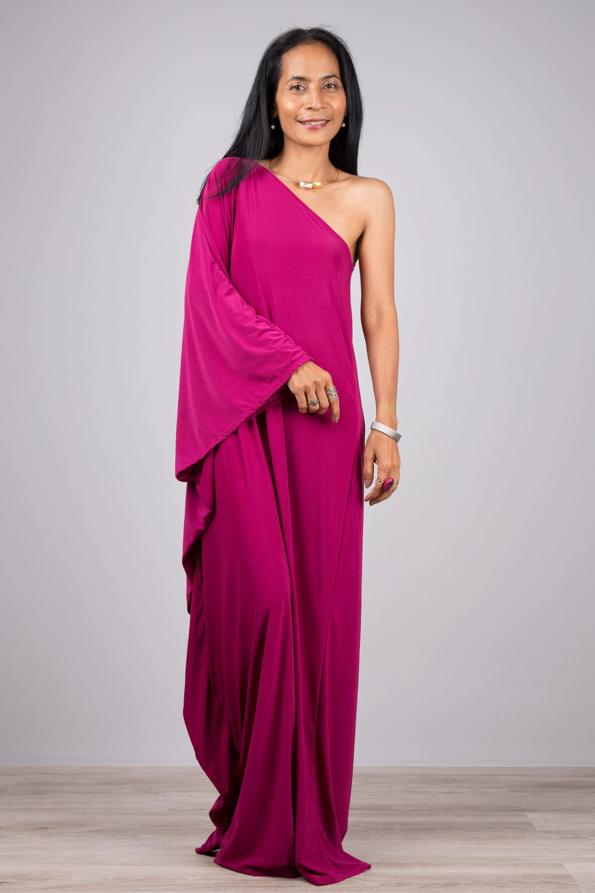 Mulberry Pink one shoulder dress