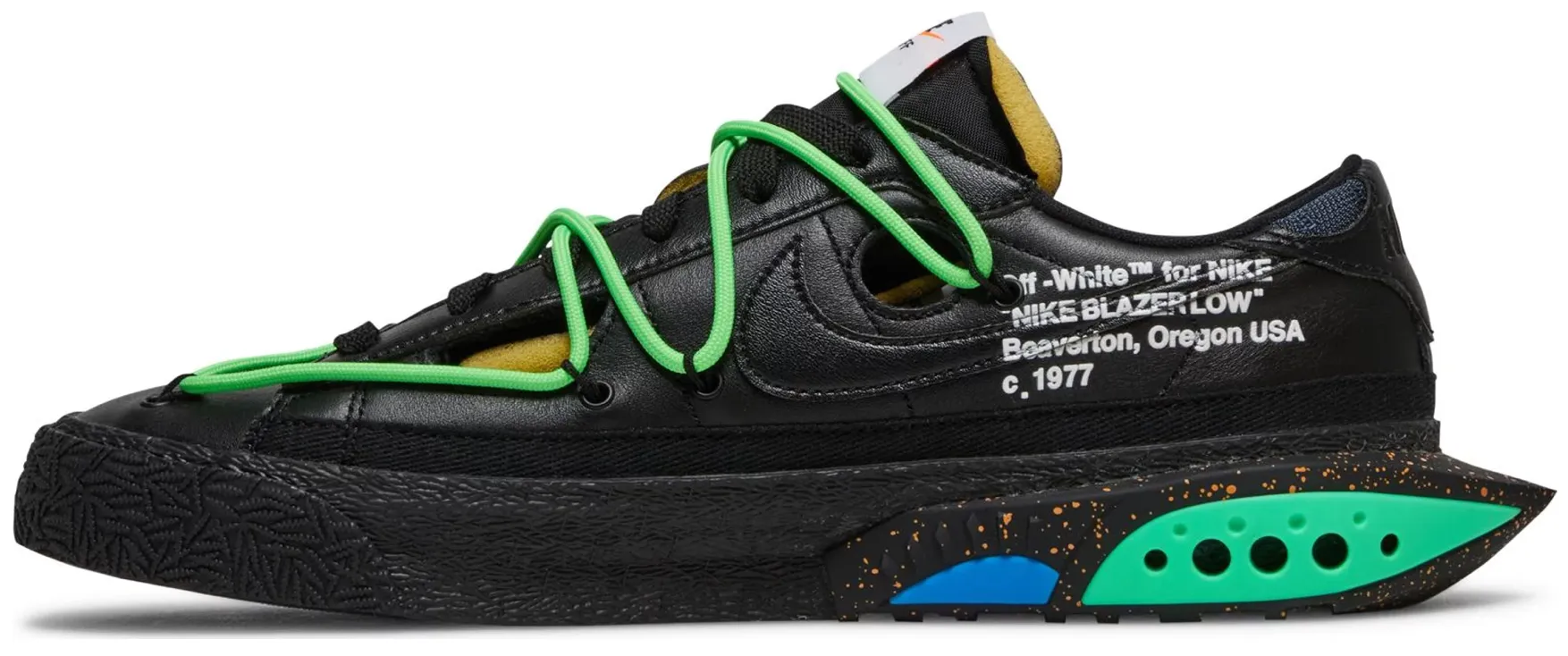 NIKE BLAZER LOW OFF-WHITE BLACK ELECTRO GREEN