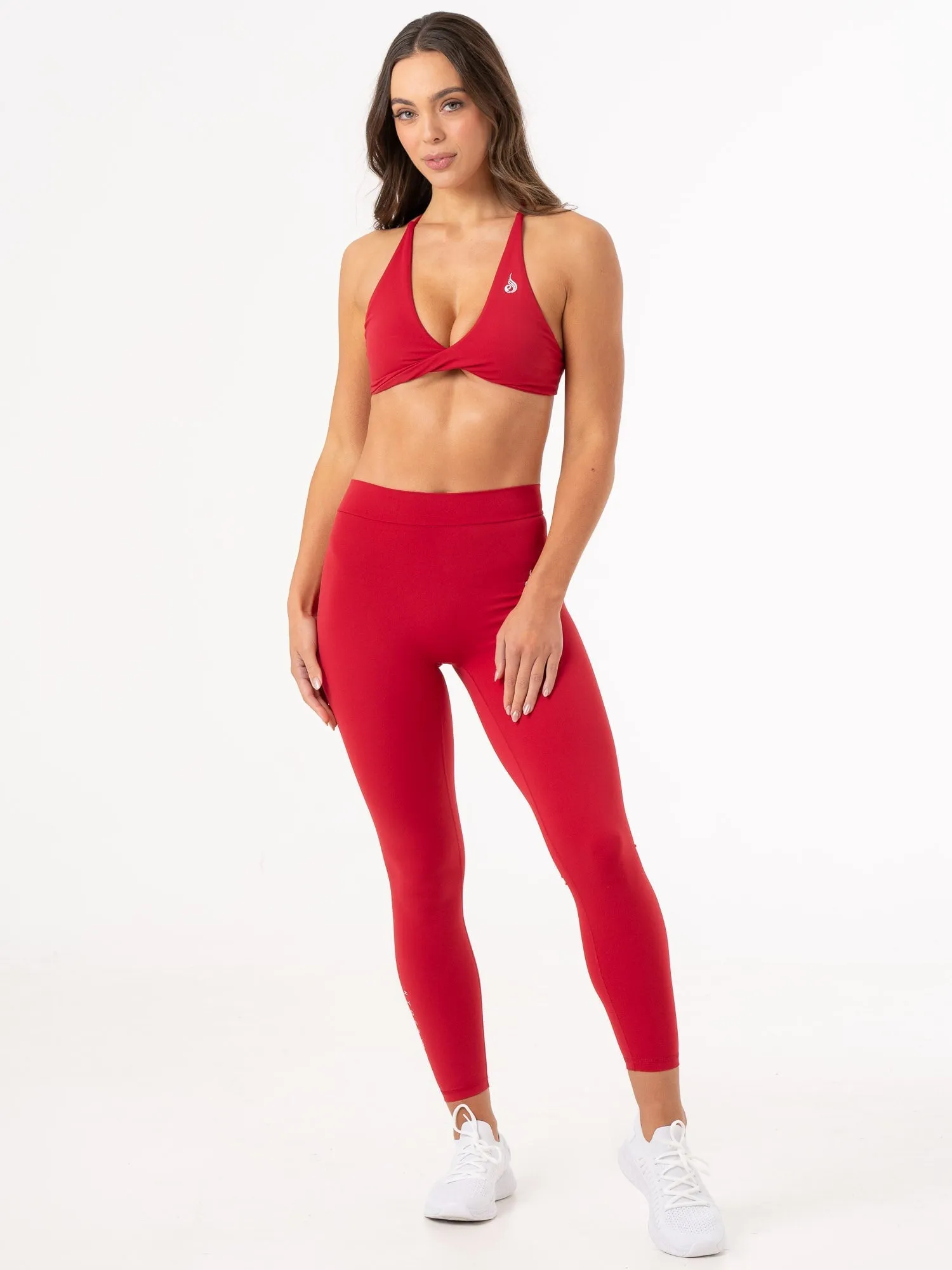 NKD V Scrunch Leggings - Cherry Red