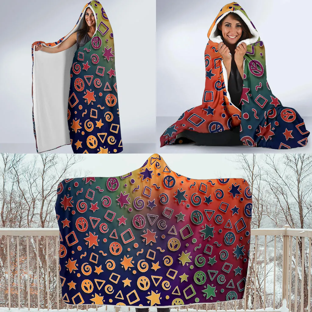 Peace, Spirals and Geometry - Swirl | Hooded Blanket | Mandalazed