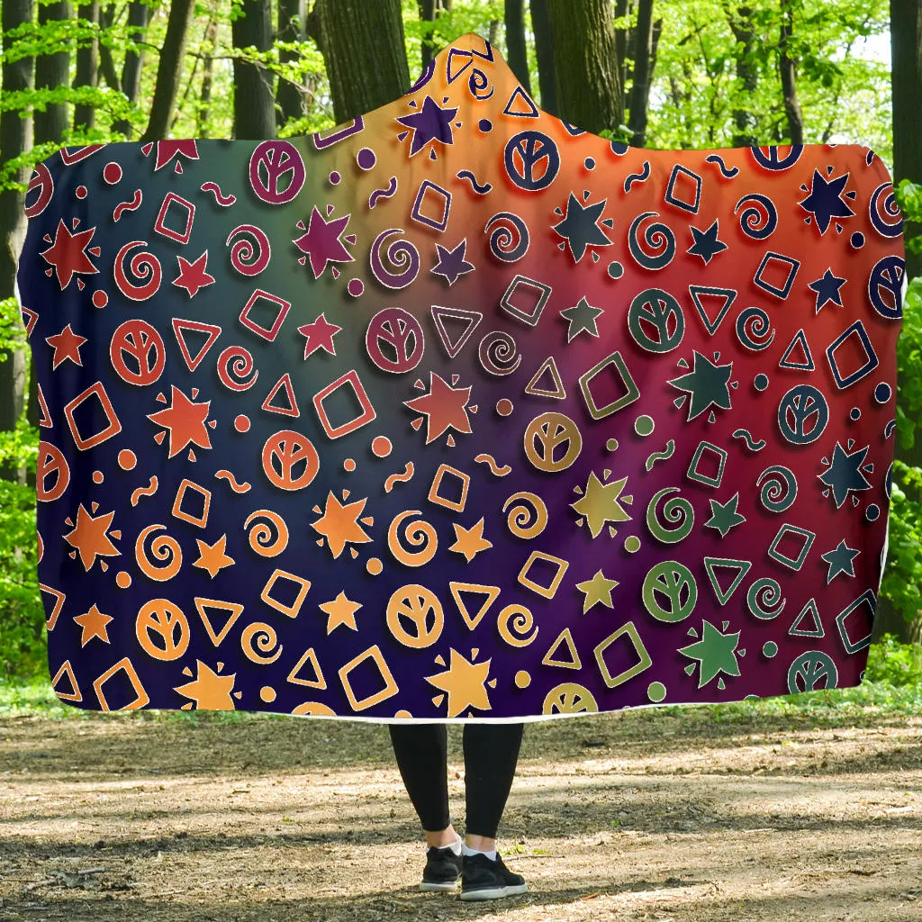 Peace, Spirals and Geometry - Swirl | Hooded Blanket | Mandalazed