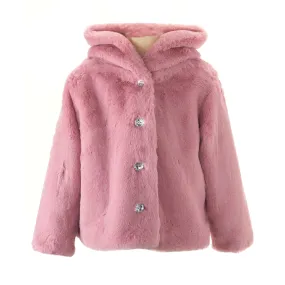 Pink Faux Fur Short Jacket