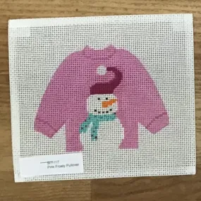 Pink Frosty Pullover Sweater Needlepoint Canvas