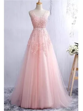 Pink Prom Dress A-line Party Senior Graduation Formal Gown