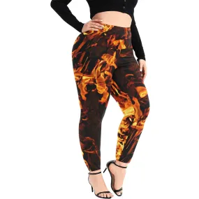 PlusSizeXS-5xl fire flames low rise Leggings,casual,gym/yoga/PARTY/chillout wear,Gift for Her/Christmas/Thanksgiving/Birthday/Graduation/Ann