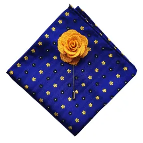 Poker Dot Pocket Square   Yellow Lapel Pin