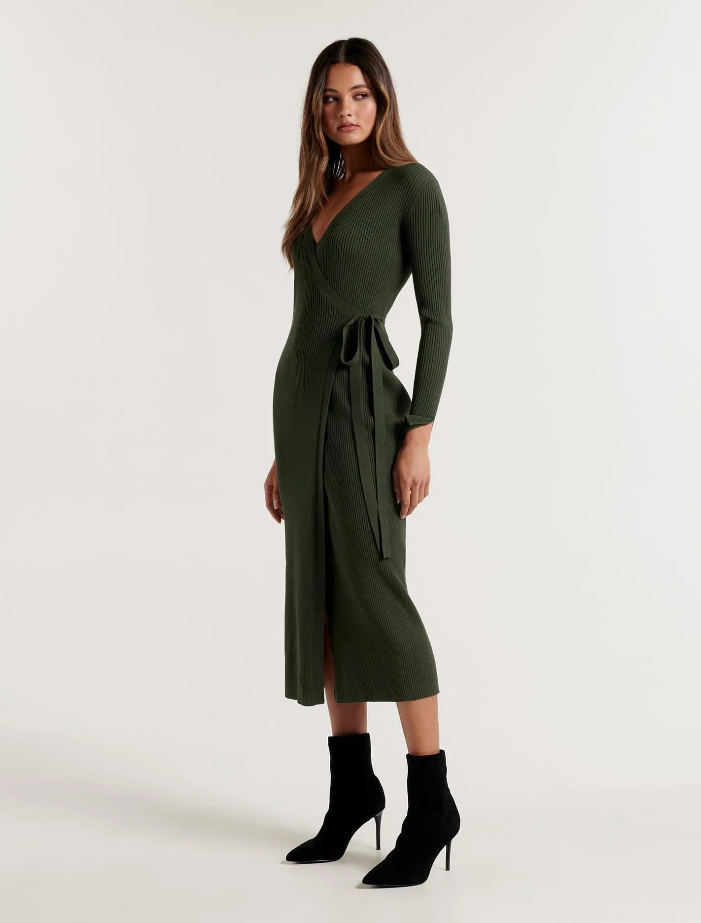 Prima Petite Wrap Knit Dress