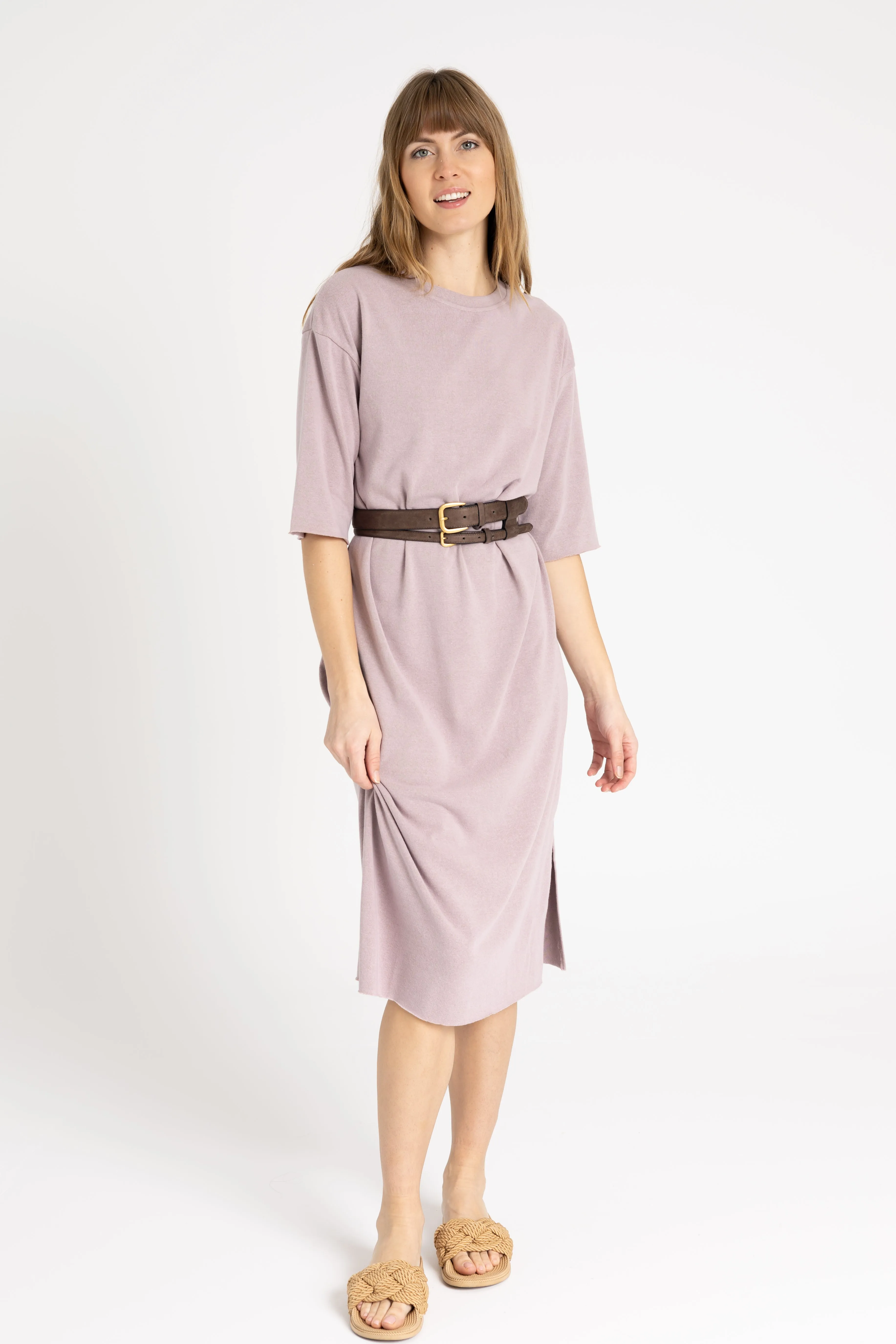 Purple Terry Midi Dress