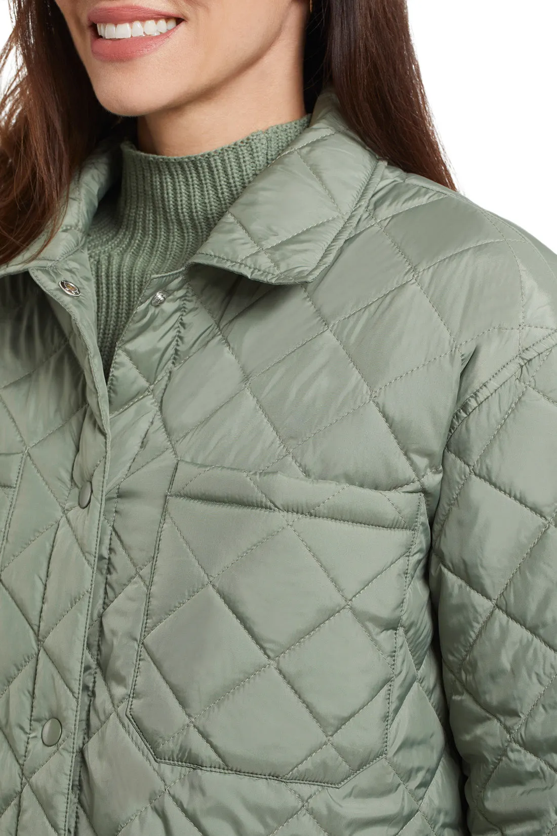 Quilted Shacket With Pockets