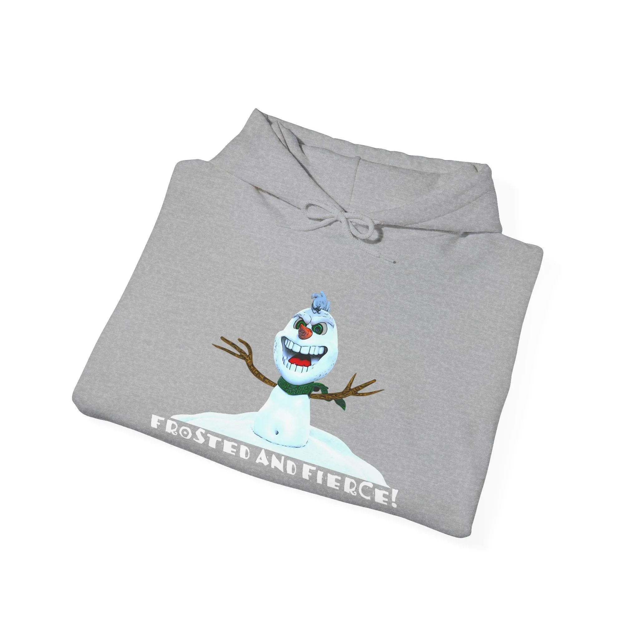 "Frosted and Fierce" Crazy Snowman Unisex Heavy Blend™ Hooded Sweatshirt