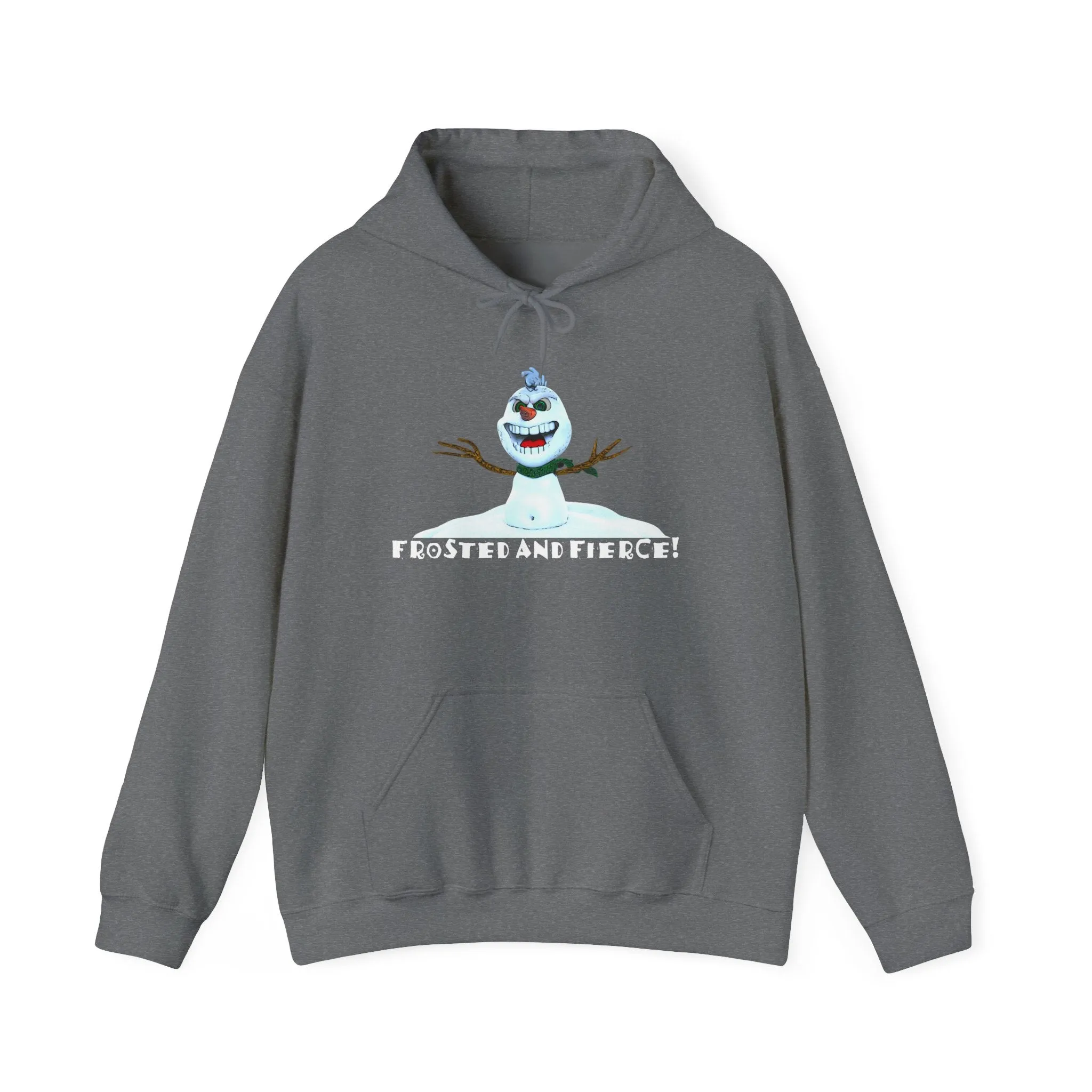 "Frosted and Fierce" Crazy Snowman Unisex Heavy Blend™ Hooded Sweatshirt