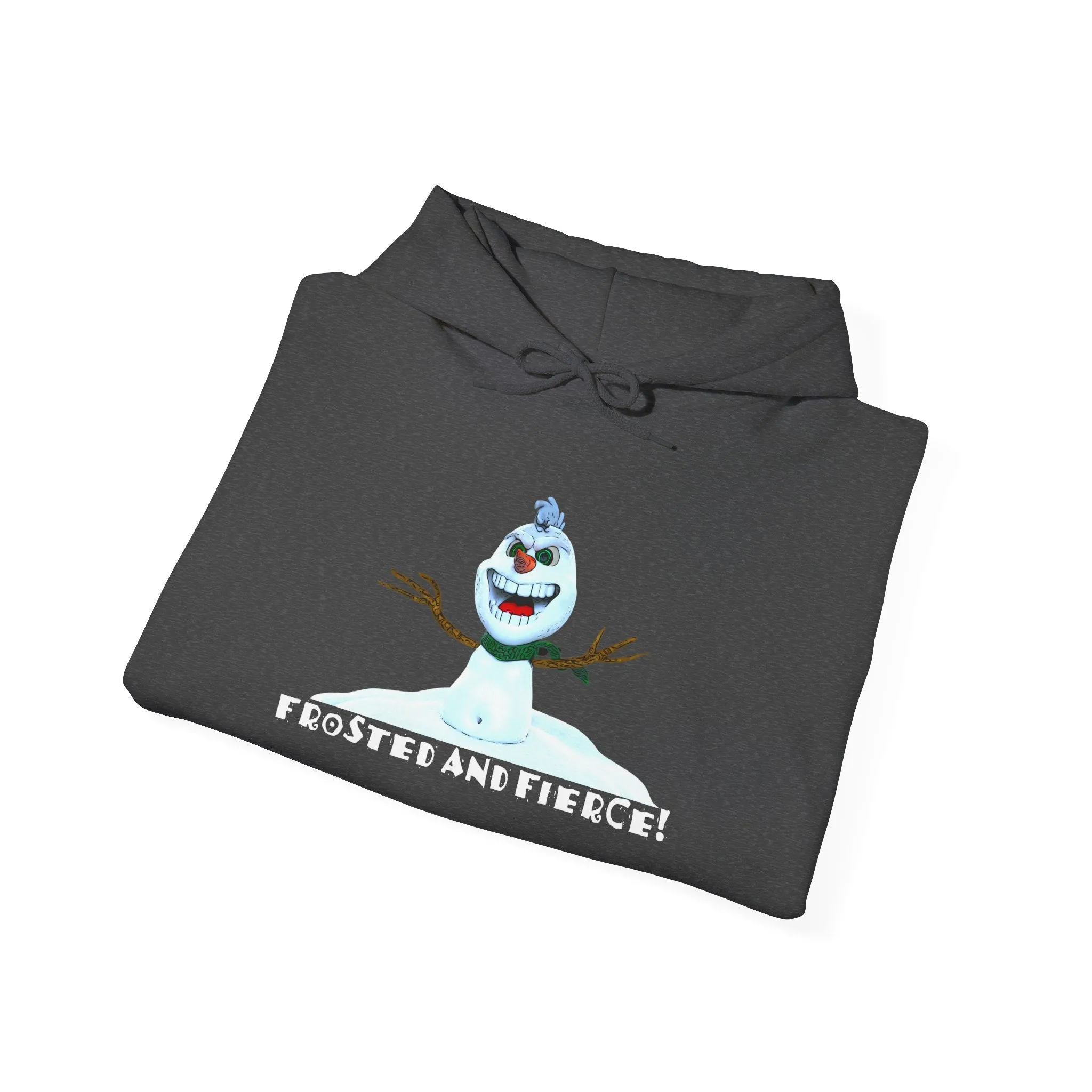 "Frosted and Fierce" Crazy Snowman Unisex Heavy Blend™ Hooded Sweatshirt