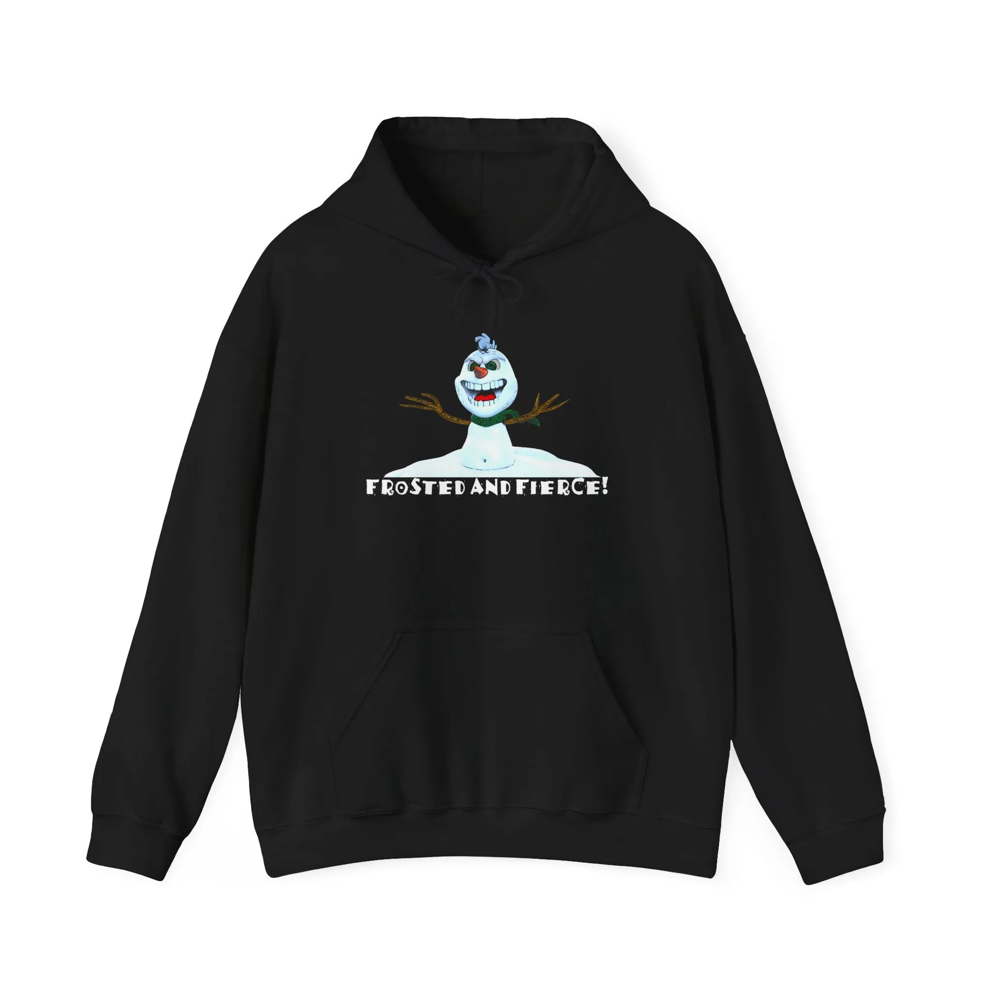 "Frosted and Fierce" Crazy Snowman Unisex Heavy Blend™ Hooded Sweatshirt