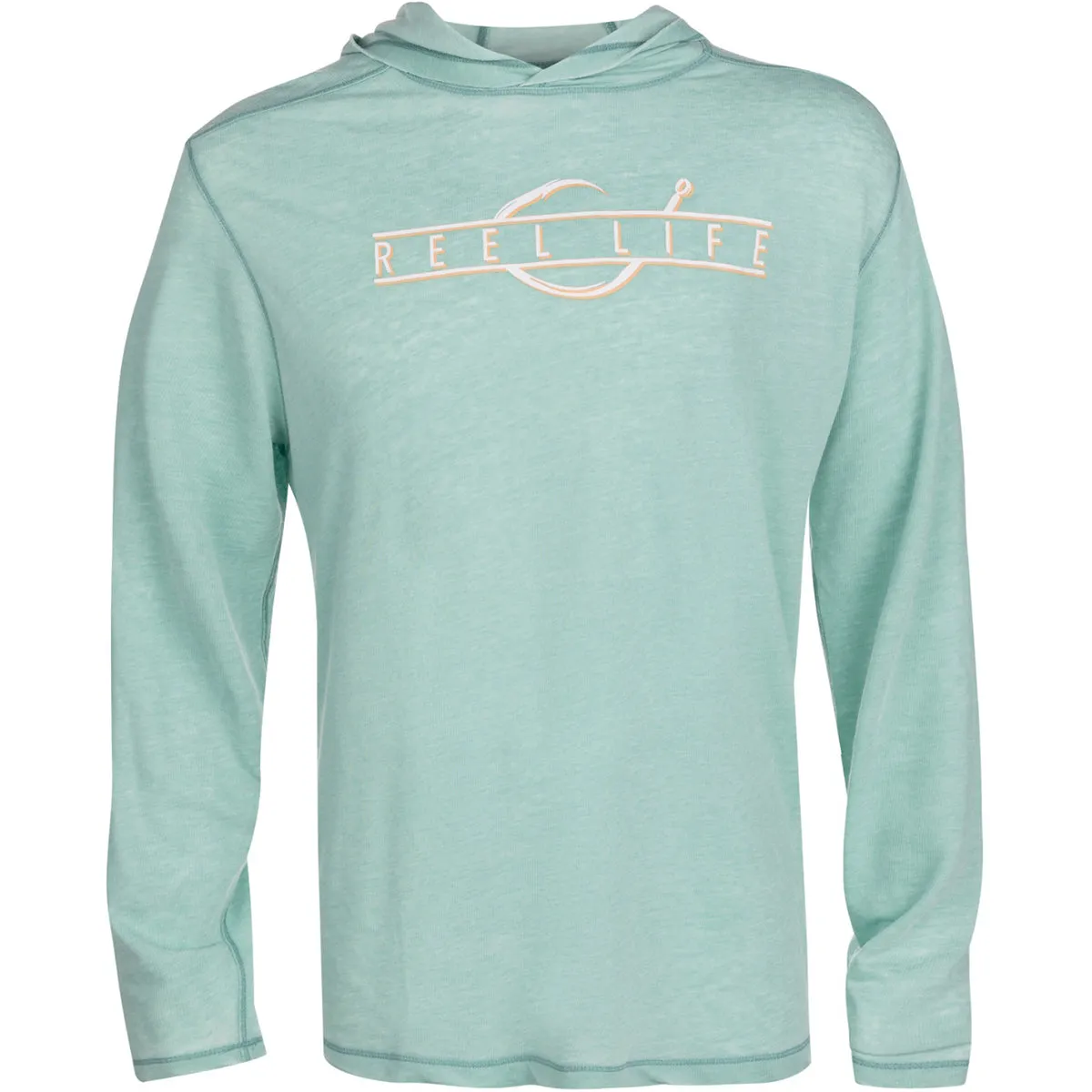 Reel Life Ocean Washed Circle Palm Pullover Hoodie - Agate Green