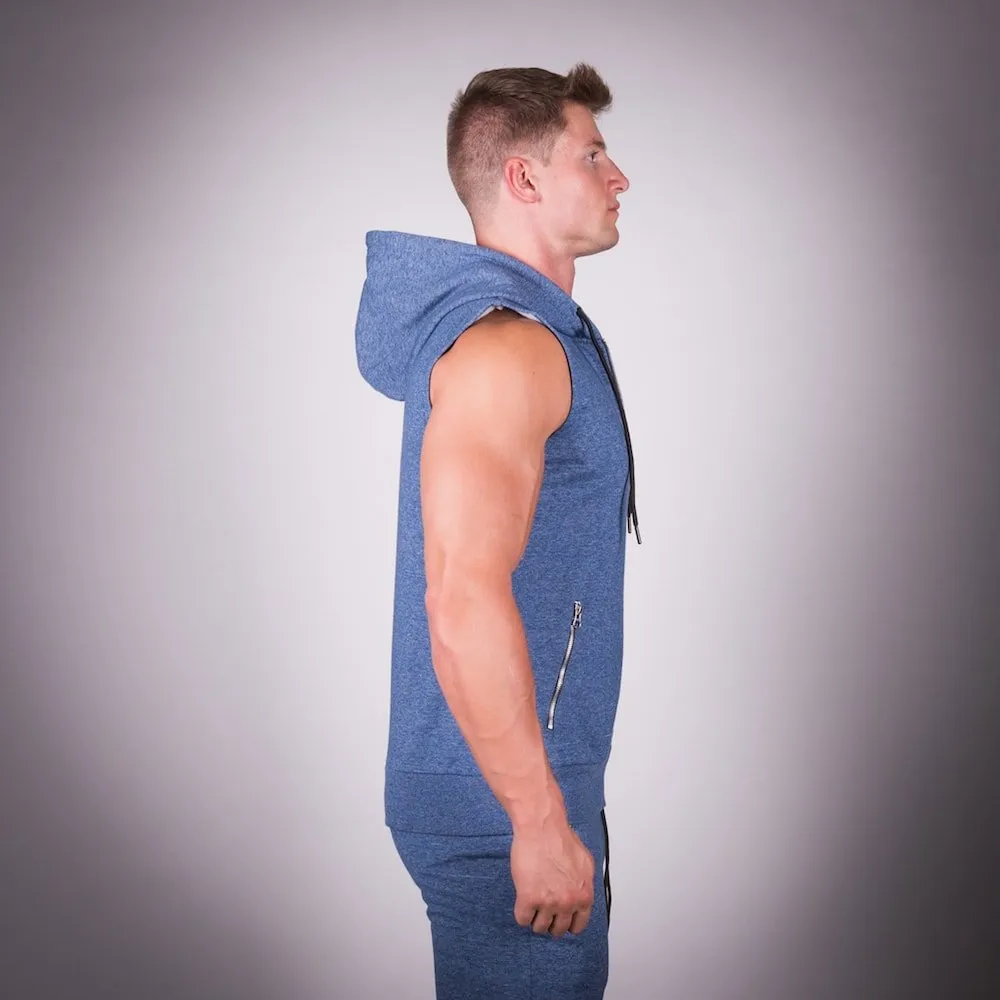 Ribbed Hoodie - Denim Blue