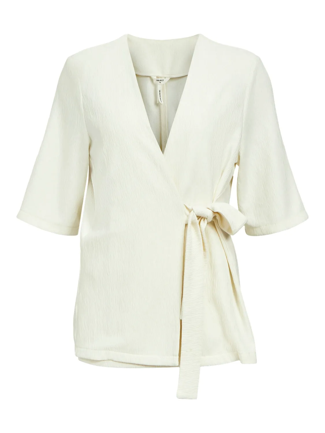 Rilla Half Sleeve Wrap Blazer (Cloud Dancer)