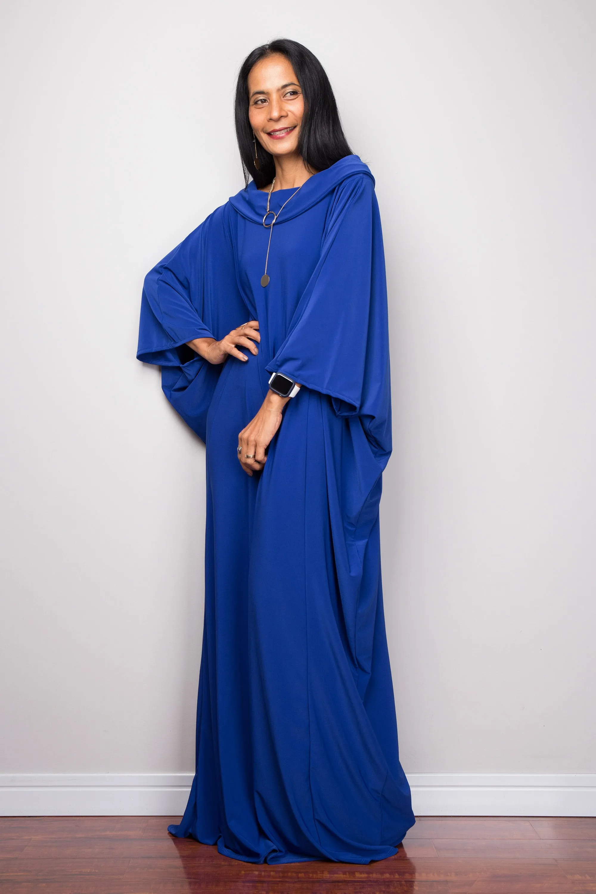 Royal Blue Modest Kaftan Dress